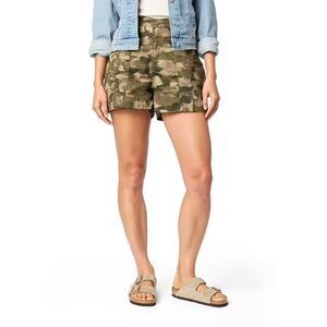 Levi Strauss Parachute Cargo Shorts Womens M Green Camo Lightweight Cotton NEW